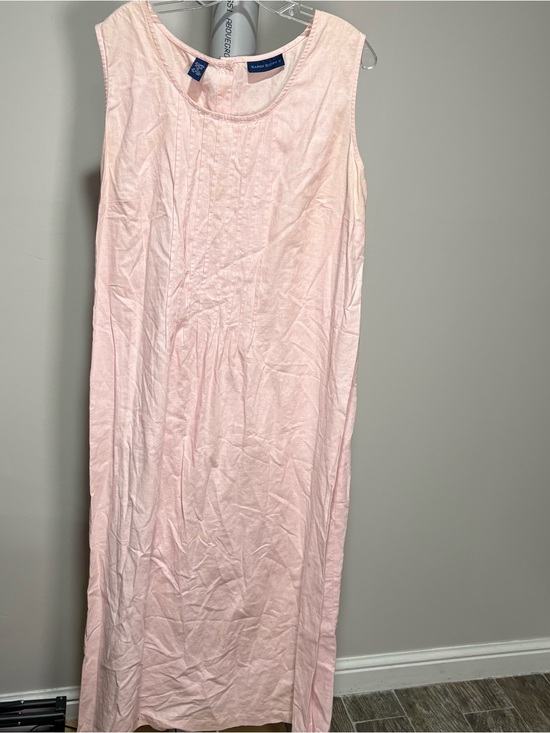 Karen Scott Dresses & Skirts - Karen Scott Linen Blend Pink Sleeveless Dress Plus Sz 3X Classic Button Detail